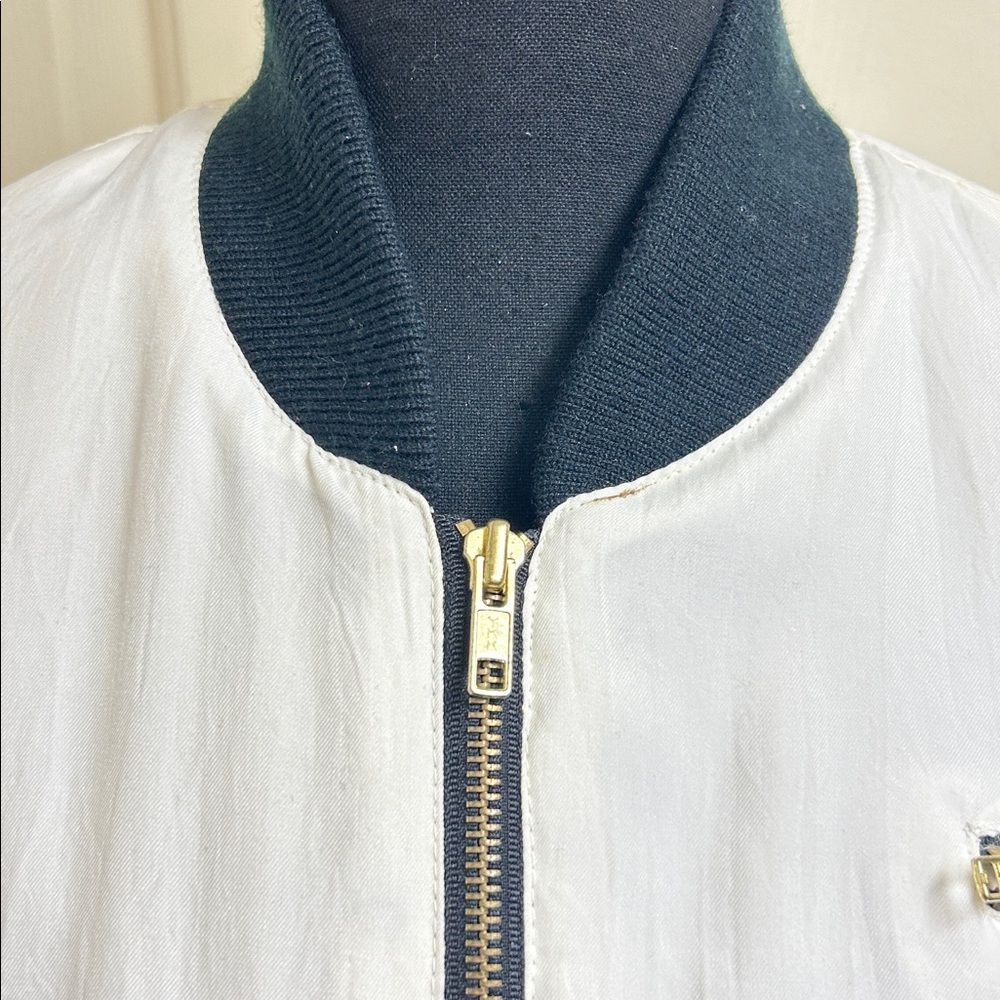 Giacca by J Gallery Vintage Black and white cropped zip up jacket, Size Medium - Picture 2 of 10